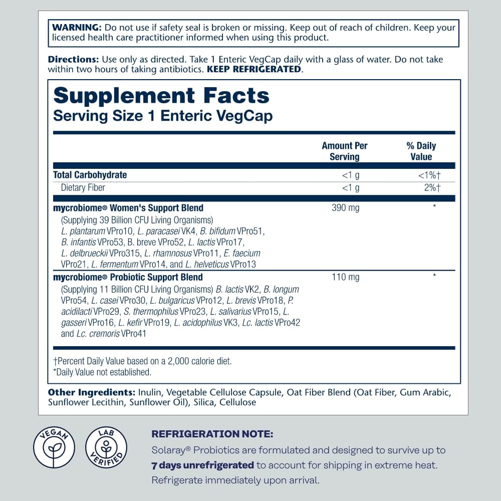 Solaray Mycrobiome Probiotic - Women's Formula