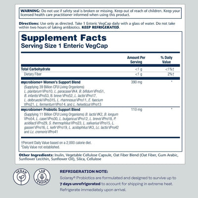 Solaray Mycrobiome Probiotic - Women's Formula