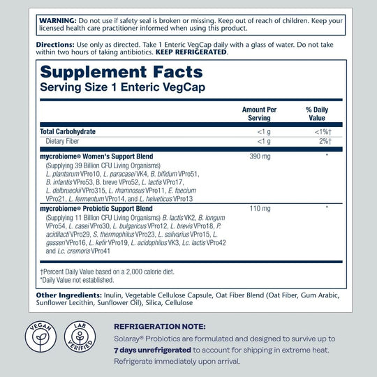 Solaray Mycrobiome Probiotic - Women's Formula