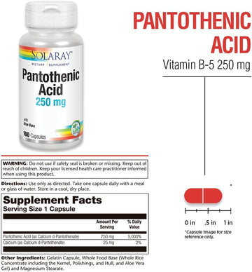 Solaray Pantothenic Acid 250