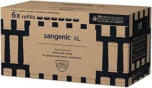 Tommee Tippee Twist & Click Nappy Bin XL Refill Cassettes, Pack of 6