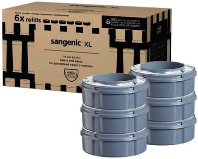 Tommee Tippee Twist & Click Nappy Bin XL Refill Cassettes, Pack of 6