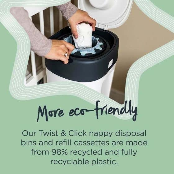 Tommee Tippee Twist & Click Nappy Bin XL Refill Cassettes, Pack of 6