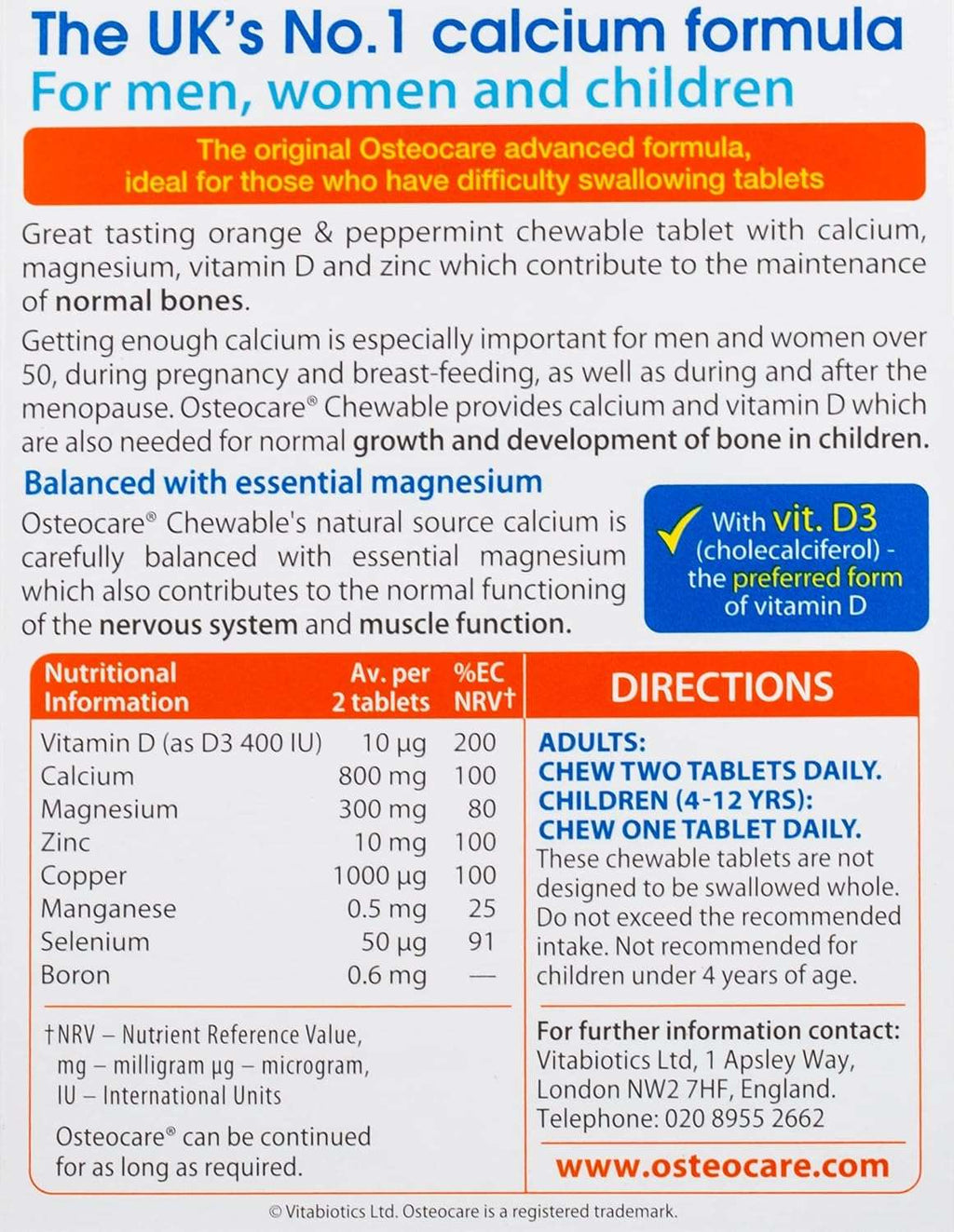 VITABIOTICS Osteocare Chewable