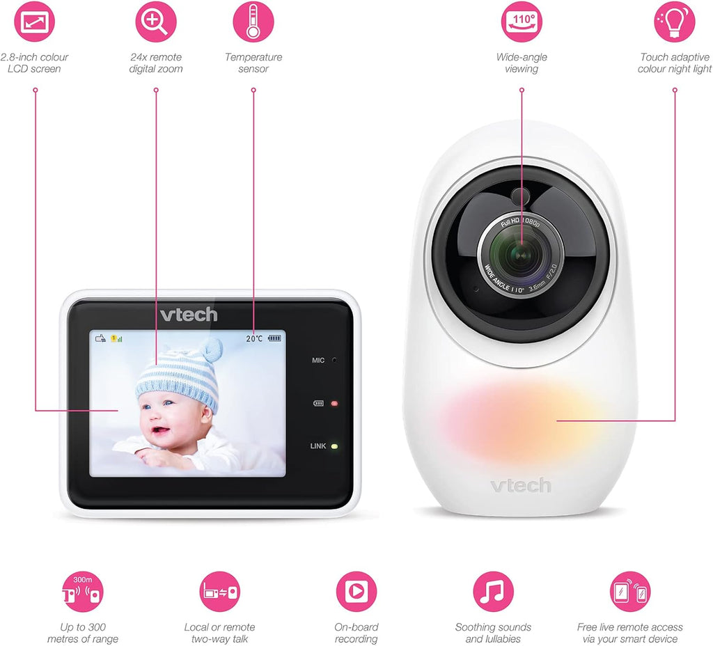 Vtech - Smart Wi-fi 1080 HD Video Monitor With Remote Access