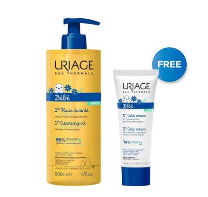 Uriage Bundle Buy Baby 1st Cleansing Oil and get Bebe Cold Cream For Free