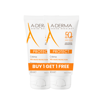Aderma Buy 1 Get 1 Protect Fragrance Free Face Sunscreen for dry, sensitive skin 40ml