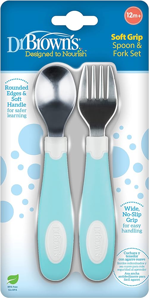 Dr. Brown’s Designed to Nourish Soft-Grip Spoon and Fork
