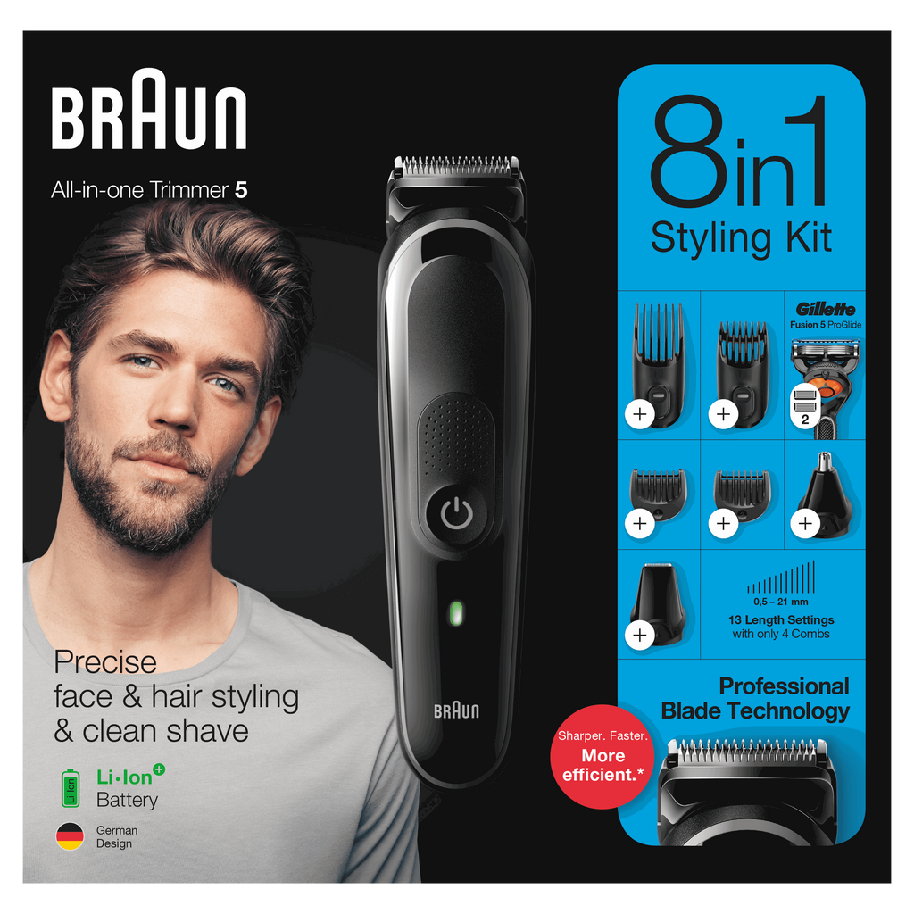 Braun All In One Trimmer For Face Hair & Body - 8In1 Styling Kit Mgk5260 - FamiliaList