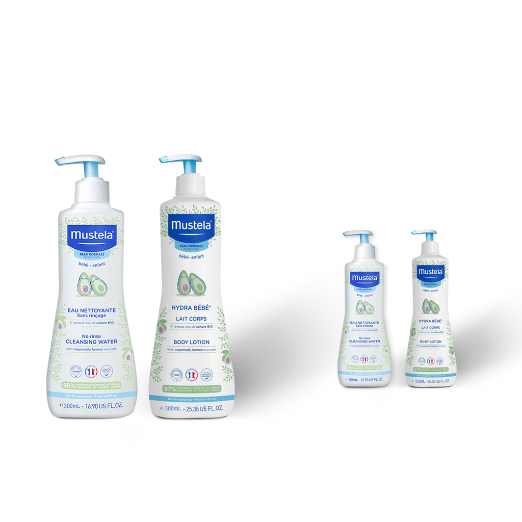Mustela Bundle Hydra Bebe Body Lotion + Cleansing Water + 2 Minis For FREE - FamiliaList