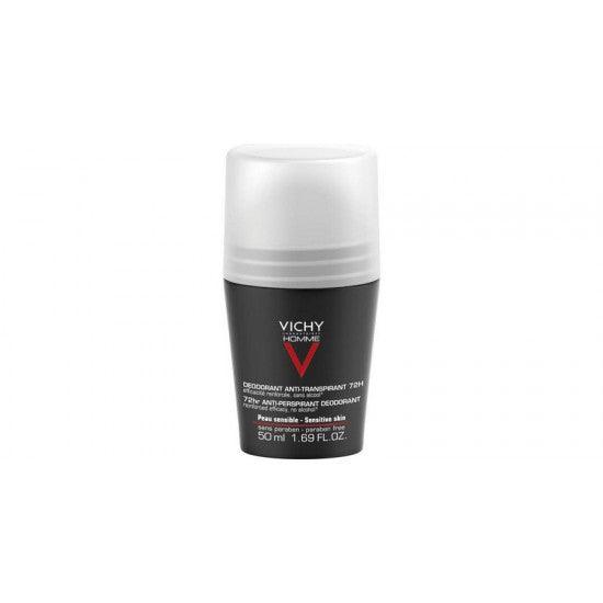 Vichy Deodorant Anti-Perspirant Roll On For Men 72hr 50ml - FamiliaList