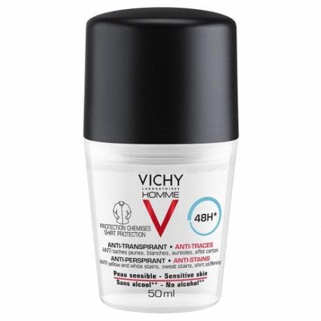 Vichy Deodorant Bille Anti-Traces Roll On For Men 48hr 50ml - FamiliaList