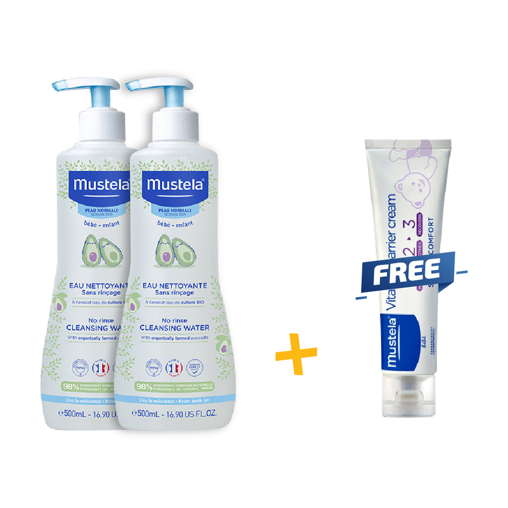 Mustela Bundle Buy 2 Cleansing Water Get a diaper Cream For Free