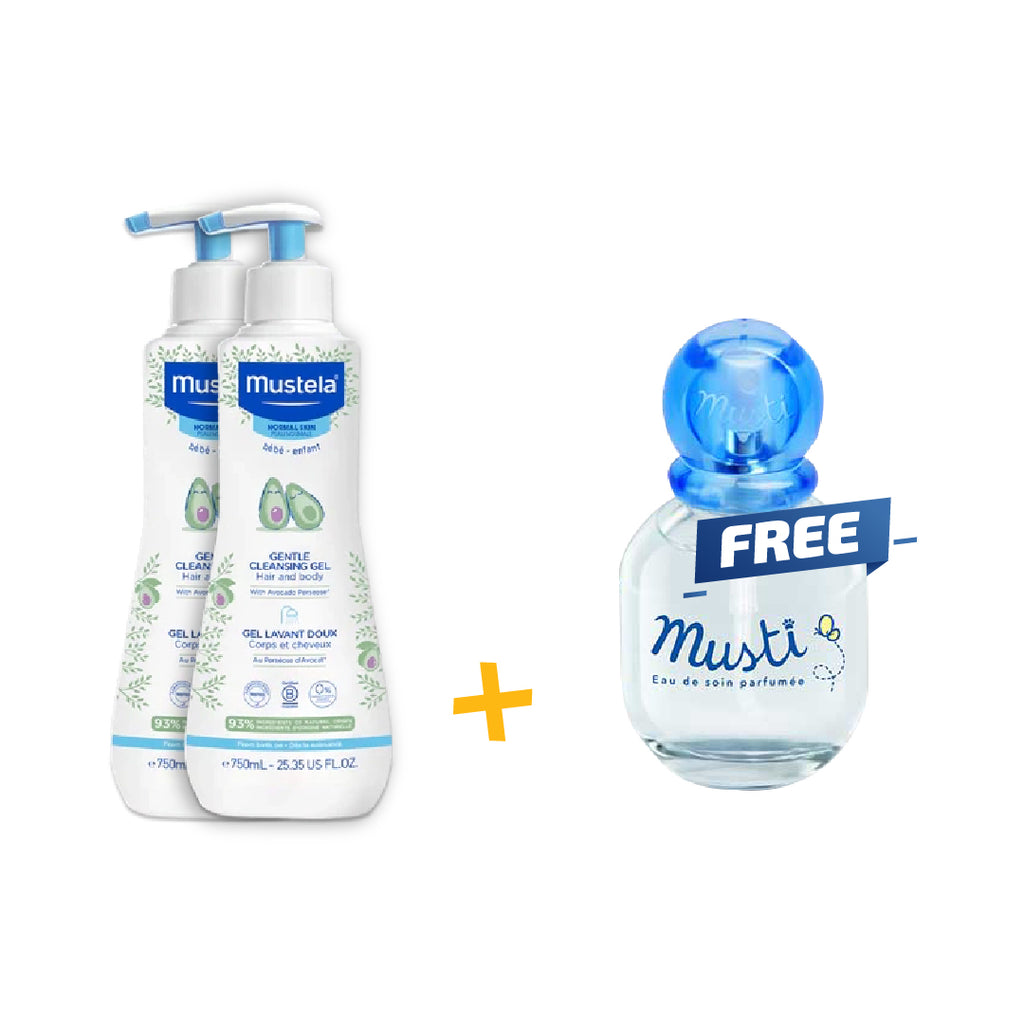 Mustela Bundle Buy 2 Cleansing Gel 750ml Get a Musti Perfume For FREE