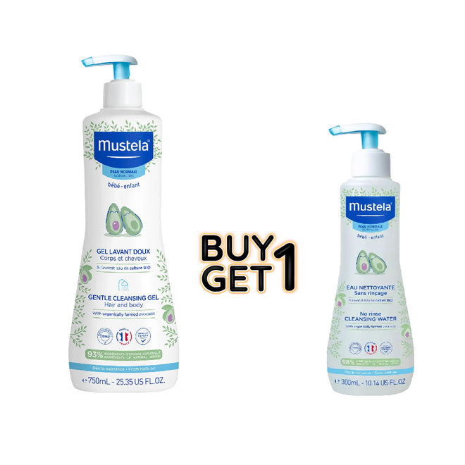 Mustela Gel Lavant 750ml Buy 1 Get 1 Eau Nettoyante 300ml Free