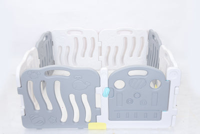 Miila Grey Play Fence Foldable Baby Playpen Safety Gate