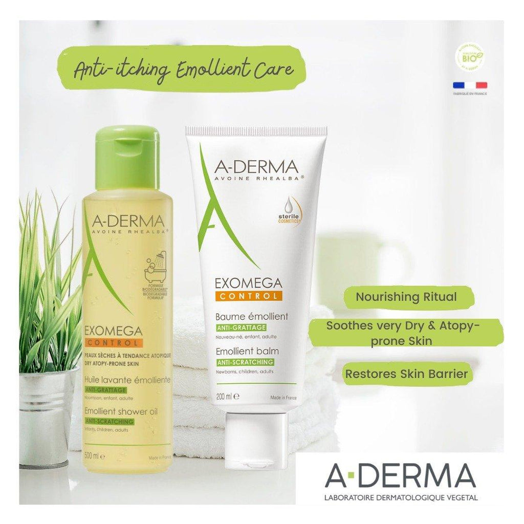 Aderma Exomega Control Bundle Emollient Shower Oil and Emollient Balm