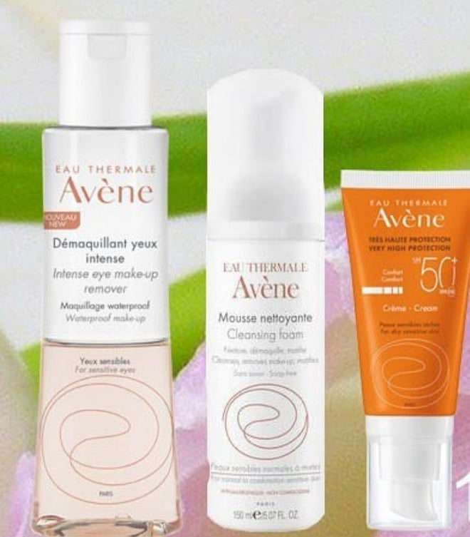 Avene Bundle Eye Make Up Remover And Cleansing Foam And Sunscreen Cream