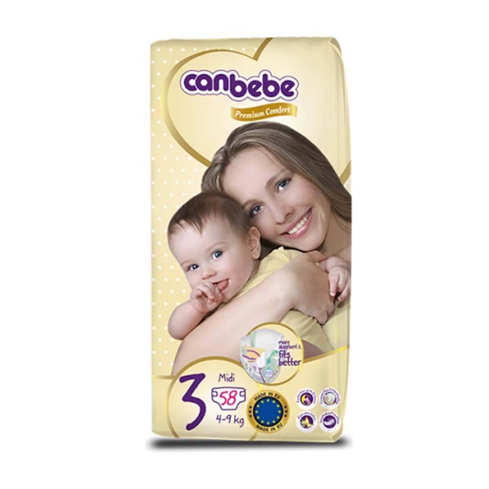 Canbebe Baby Diapers Stage 3 (4-9 kg) 58 Diapers