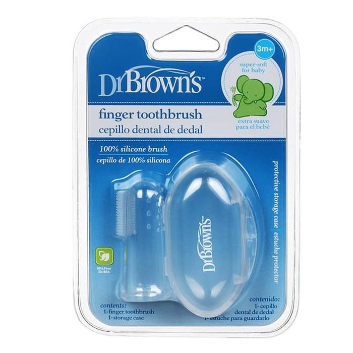 Dr Brown's Silicon Finger Toothbrush + Storage Case