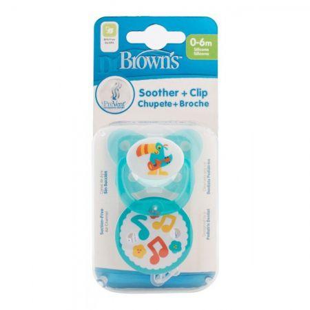 Dr Brown's Soother + Clip Stage 1