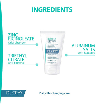 Ducray Hidrosis Control Antiperspirant Cream - Hands And Feet