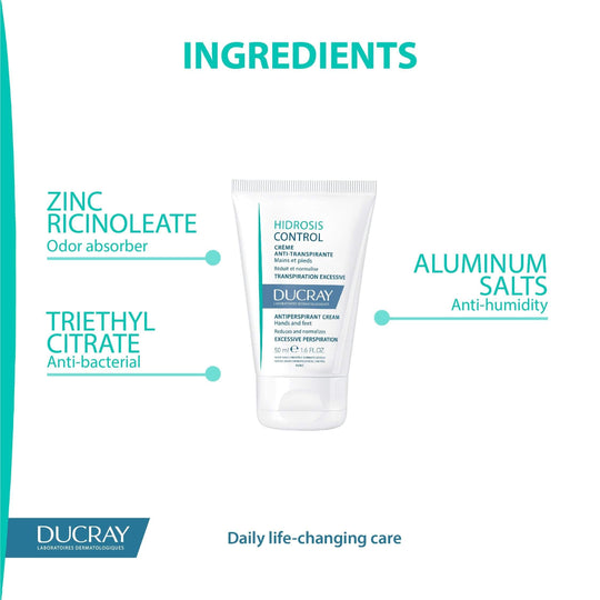 Ducray Hidrosis Control Antiperspirant Cream - Hands And Feet