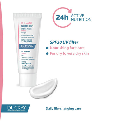 Ducray Ictyane Nutri UV Rich Face Cream SPF30 40ml