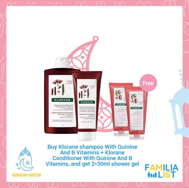 Klorane Bundle Buy One Shampoo Quinine And Baume Apres Shampoo And Get 2 X30Ml Shower Gel For Free