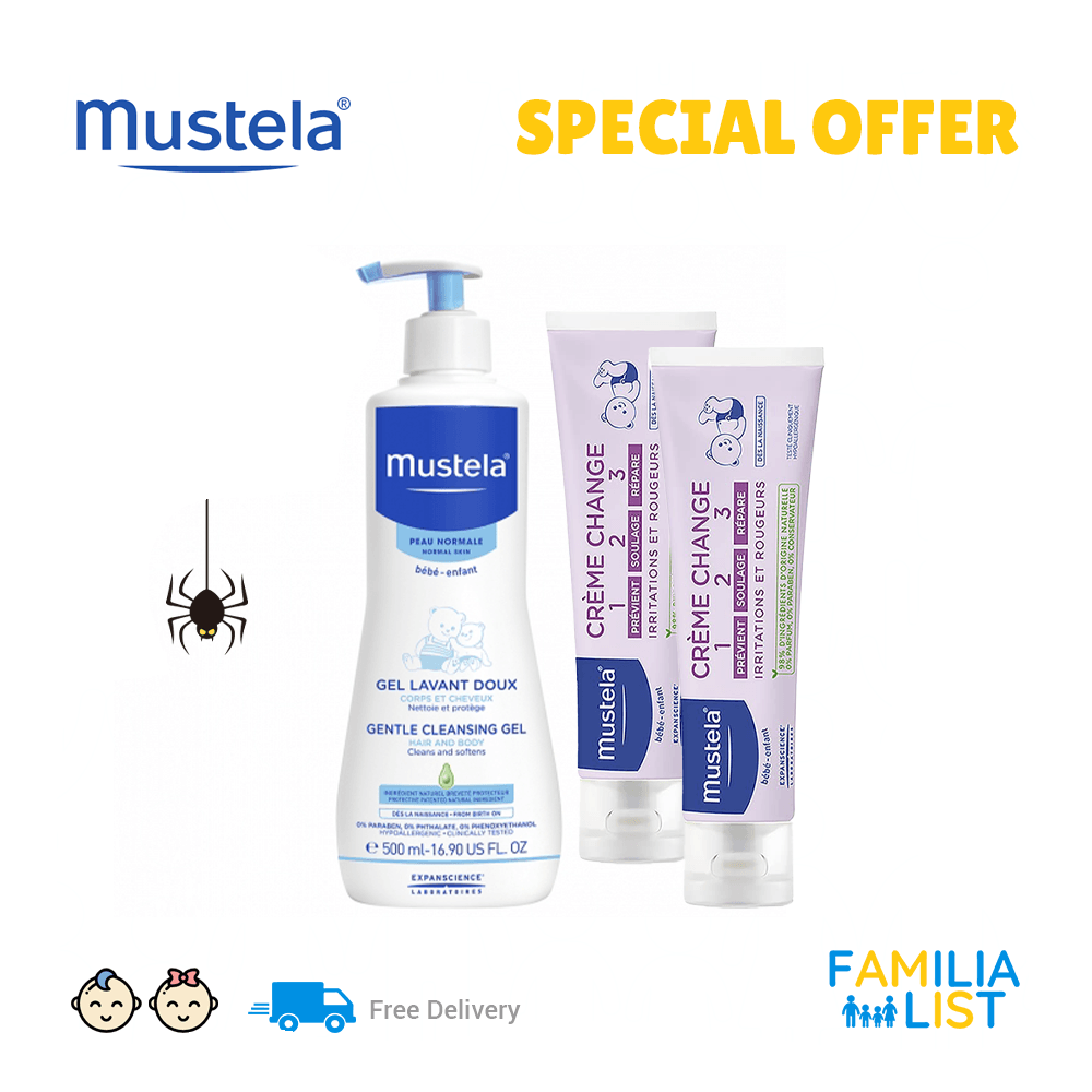 Mustela Gentle Cleansing Gel And 2 Diaper Creams