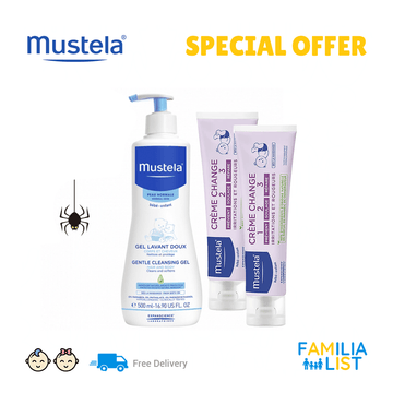Mustela Gentle Cleansing Gel And 2 Diaper Creams