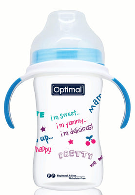 Optimal Bottle Extra Wide- Round Nipple- With Handles 240ml