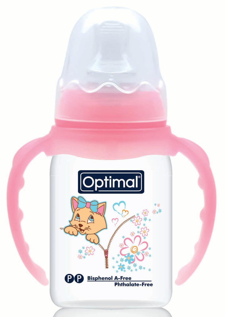 Optimal Bottle Narrow Neck- Orthodontic Nipple- With Handles 140ml ...