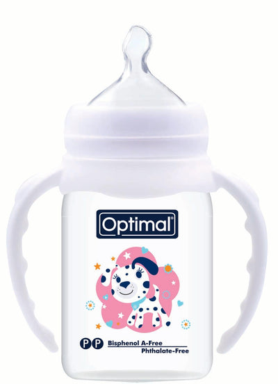 Optimal Bottle Narrow Neck- Orthodontic Nipple- With Handles 140ml
