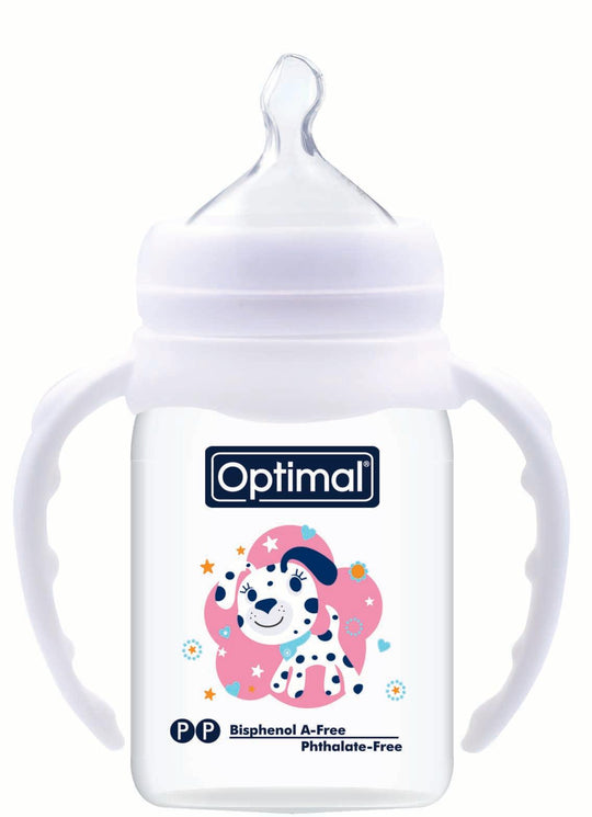 Optimal Bottle Narrow Neck- Orthodontic Nipple- With Handles 140ml