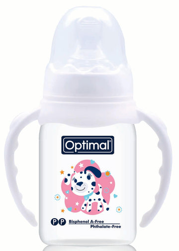 Optimal Bottle Narrow Neck- Orthodontic Nipple- With Handles 140ml