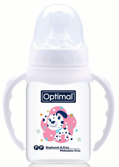 Optimal Bottle Narrow Neck- Orthodontic Nipple- With Handles 140ml