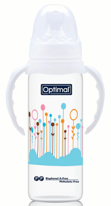 Optimal Bottle Narrow Neck- Orthodontic Nipple- With Handles 240ml