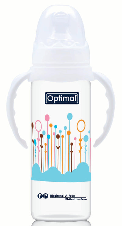 Optimal Bottle Narrow Neck- Orthodontic Nipple- With Handles 240ml