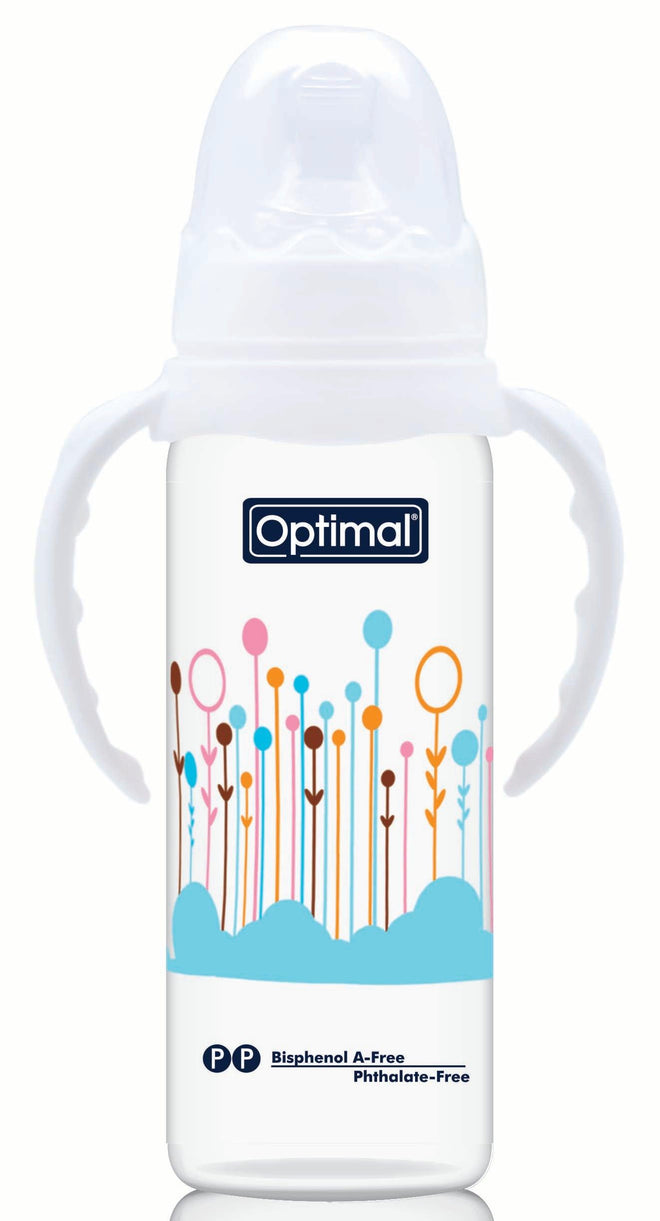 Optimal Bottle Narrow Neck- Orthodontic Nipple- With Handles 240ml