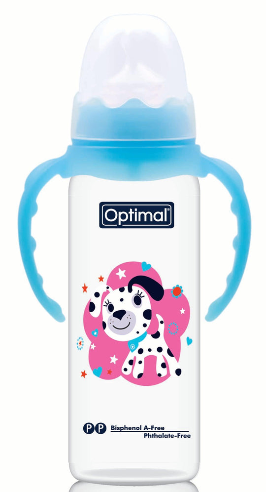 Optimal Bottle Narrow Neck- Orthodontic Nipple- With Handles 240ml