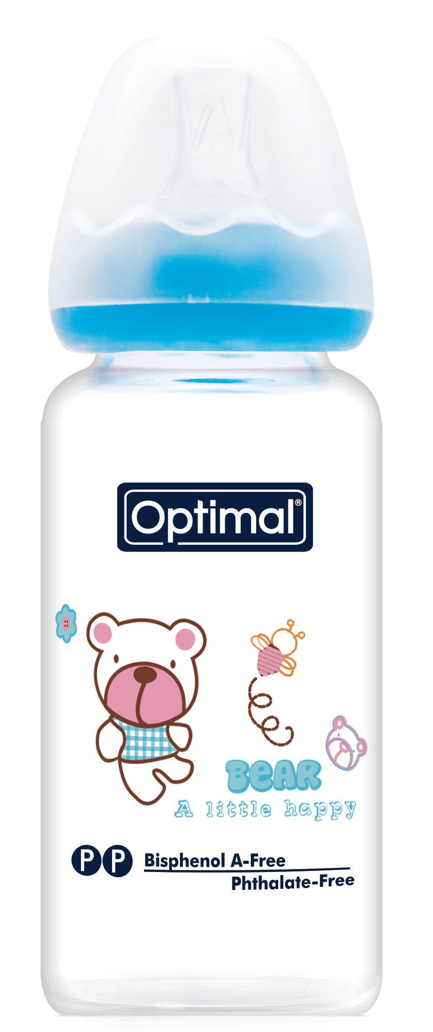 Optimal Bottle Slim Waist- Glass- Round Nipple 160ml