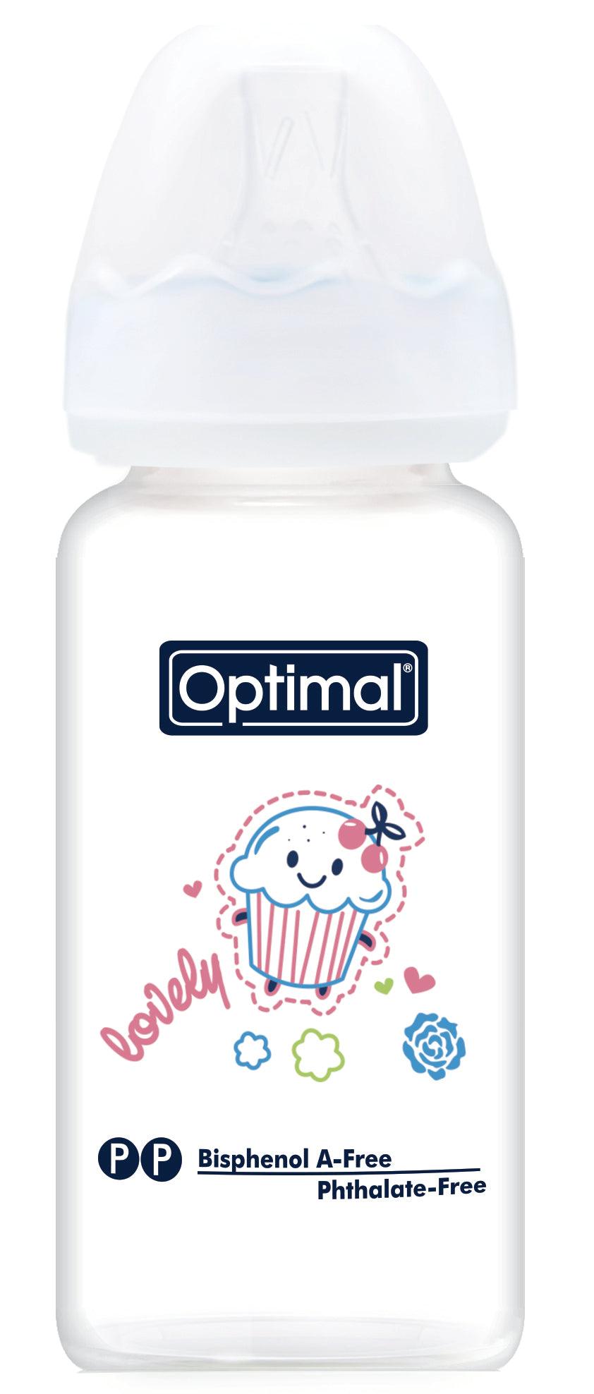Optimal Bottle Slim Waist- Glass- Round Nipple 160ml
