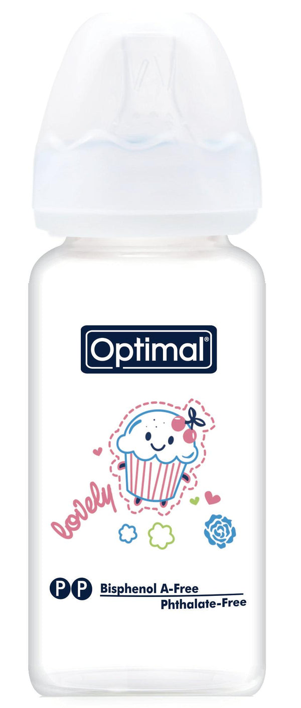 Optimal Bottle Slim Waist- Glass- Round Nipple 160ml