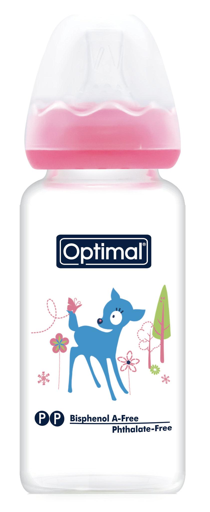 Optimal Bottle Slim Waist- Glass- Round Nipple 160ml