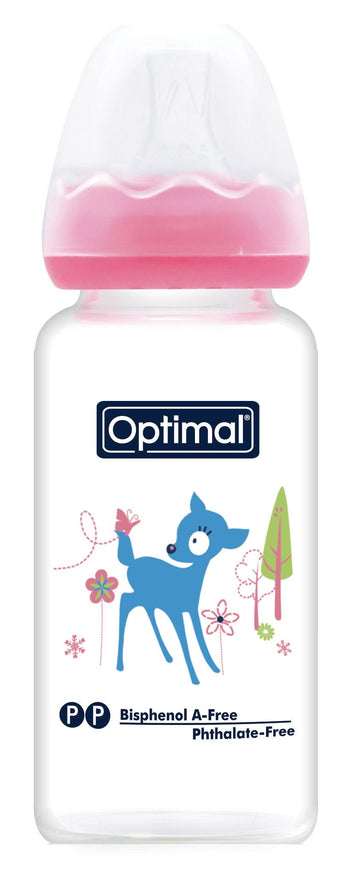 Optimal Bottle Slim Waist- Glass- Round Nipple 160ml