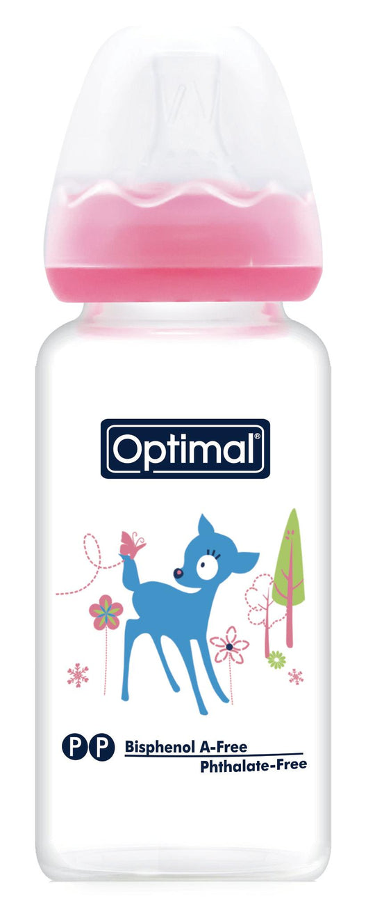 Optimal Bottle Slim Waist- Glass- Round Nipple 160ml