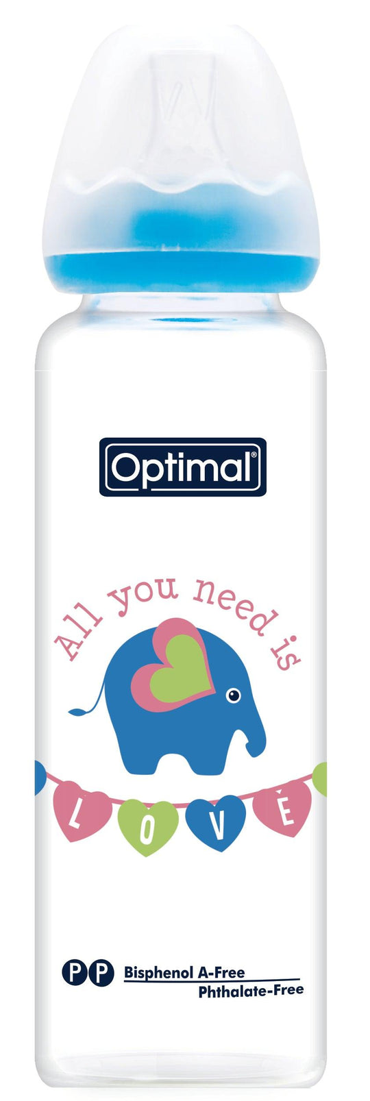 Optimal Bottle Slim Waist- Glass- Round Nipple 240ml