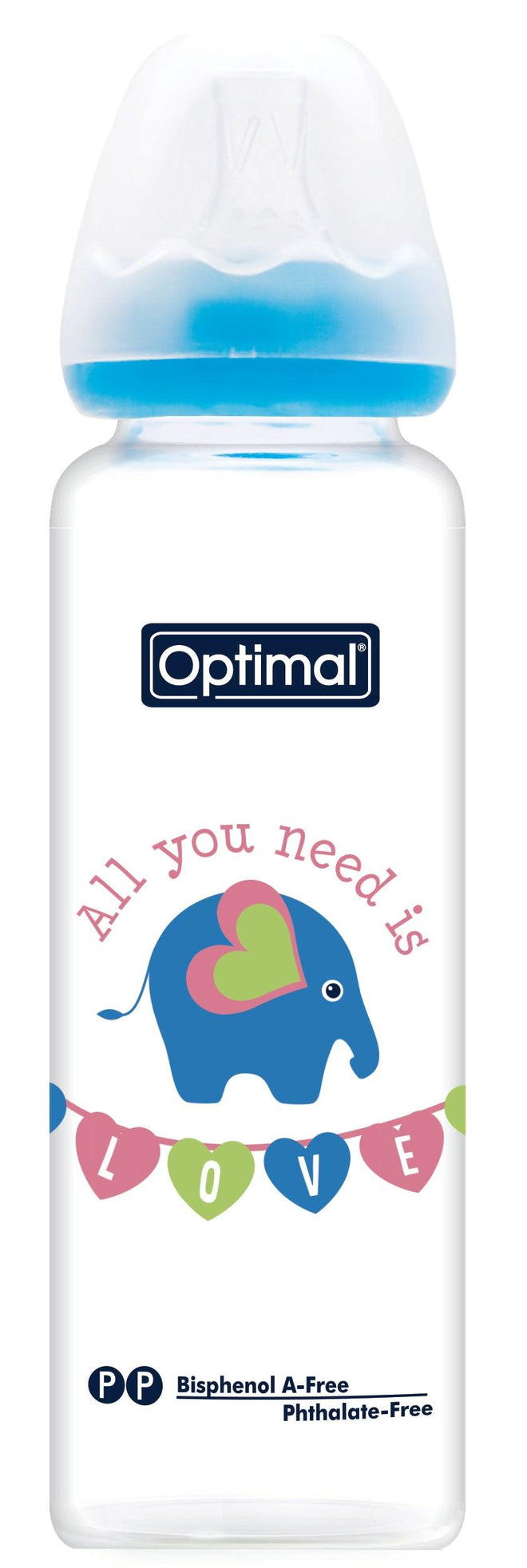 Optimal Bottle Slim Waist- Glass- Round Nipple 240ml