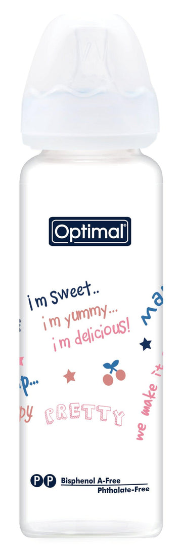 Optimal Bottle Slim Waist- Glass- Round Nipple 240ml